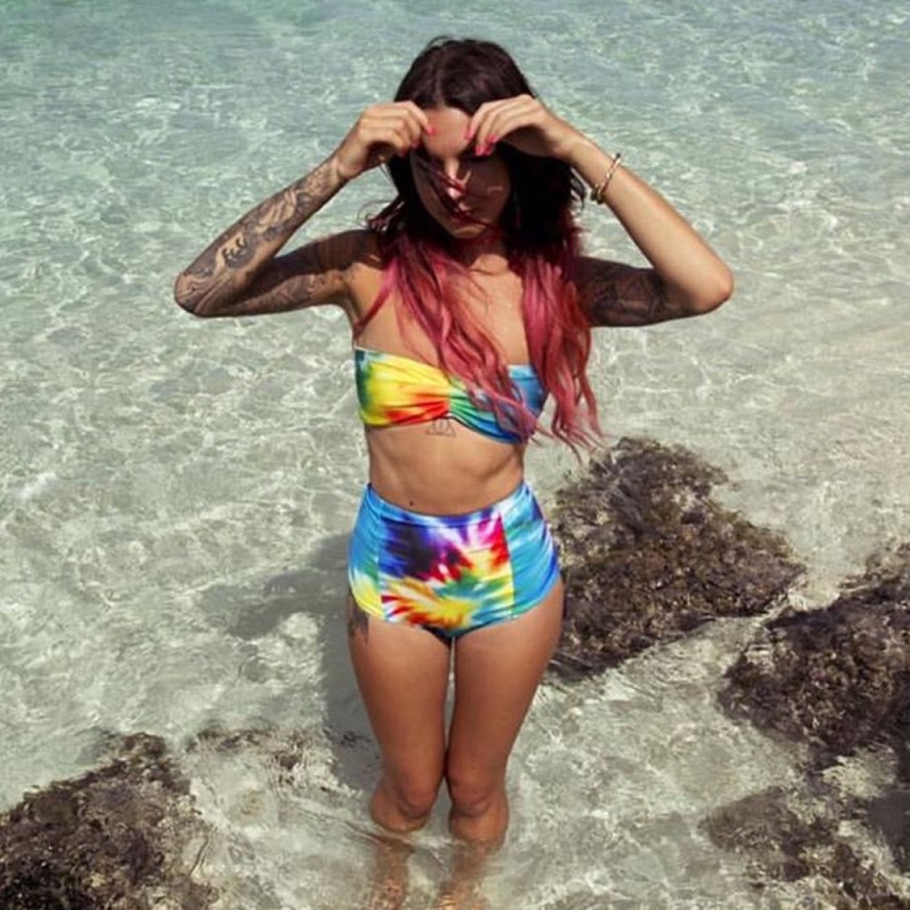 NWOT🌈POPRAGEOUS tiedye HW bikini